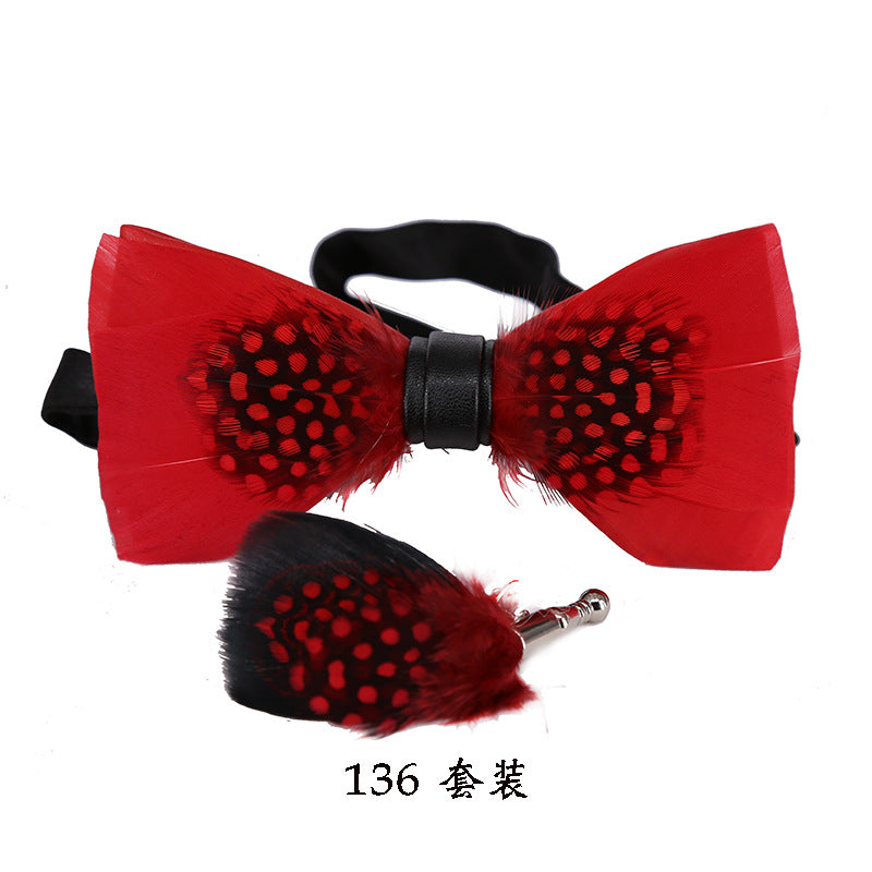 557 male bow tie green peacock feather ink blue wedding groom male wedding suit collar flower bow