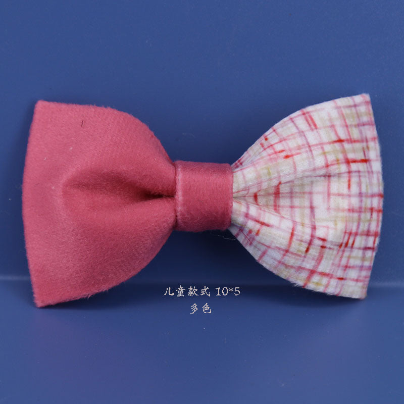 10*5 child safety needle classic print bow tie handmade custom student flower color print bow tie