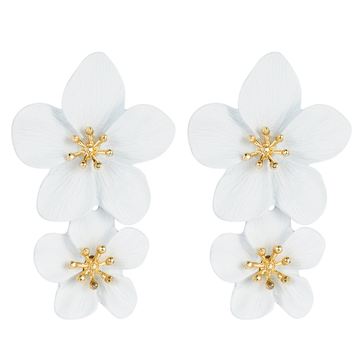 New versatile earrings Korean version geometric flower earrings women's ins fashion European and American earrings earrings