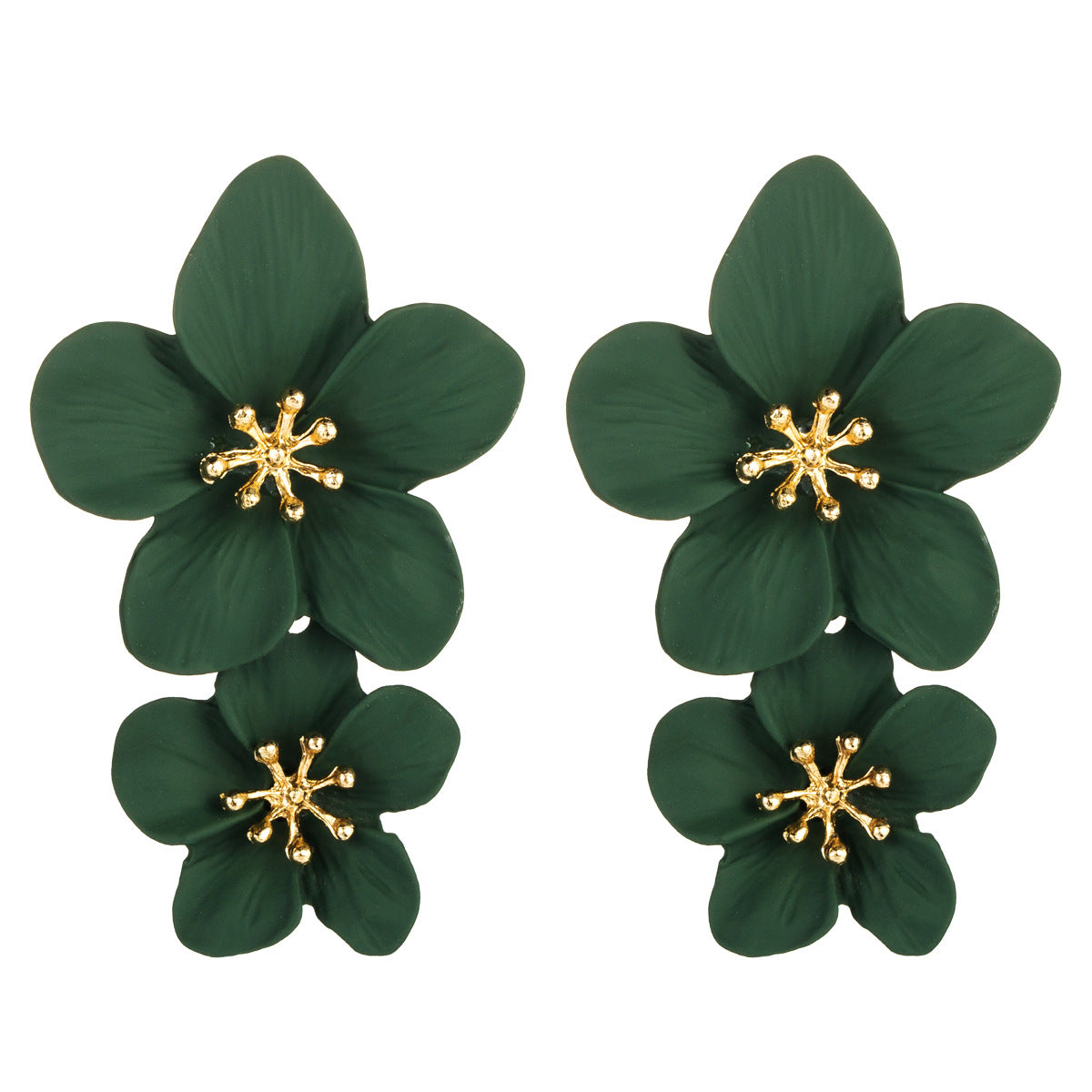 New versatile earrings Korean version geometric flower earrings women's ins fashion European and American earrings earrings