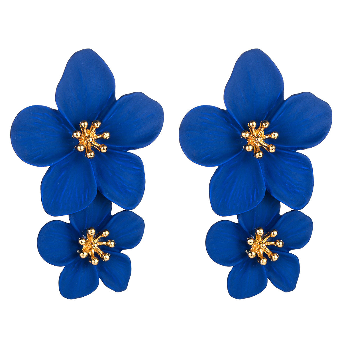 New versatile earrings Korean version geometric flower earrings women's ins fashion European and American earrings earrings