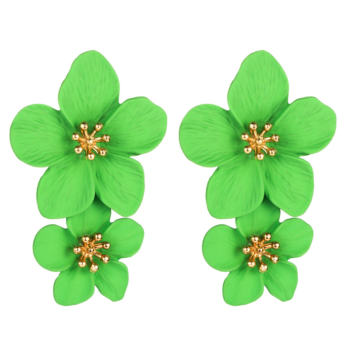 New versatile earrings Korean version geometric flower earrings women's ins fashion European and American earrings earrings