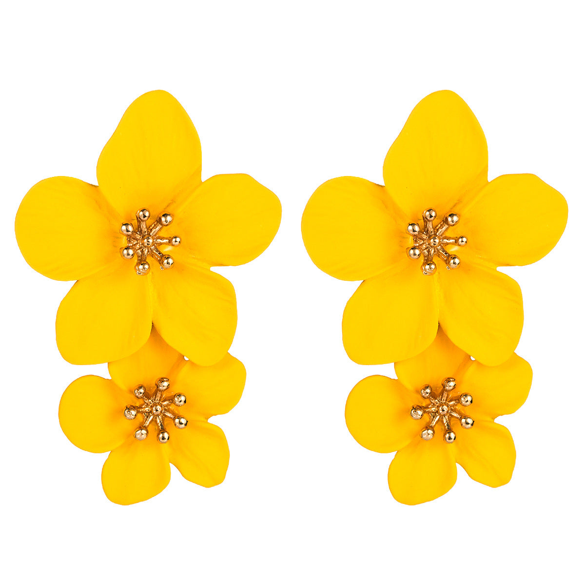 New versatile earrings Korean version geometric flower earrings women's ins fashion European and American earrings earrings