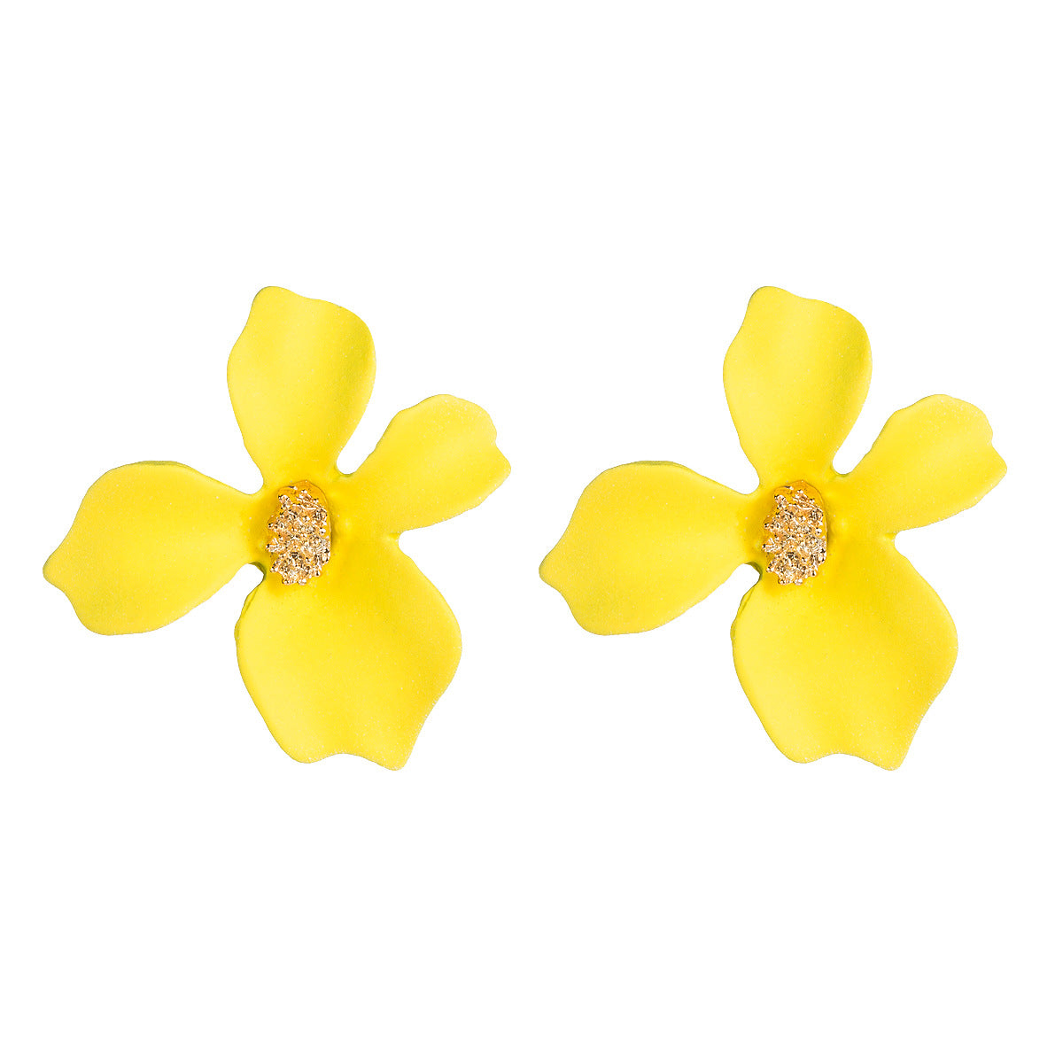 European and American exaggerated earrings, fashion temperament, flower earrings, alloy small fresh petal stud earrings, personality earring