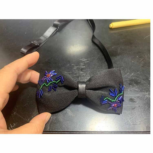 authentic bow tie embroidery bead embroidery male wedding wedding groom male and female bow tie crystal pearl parent-child new products