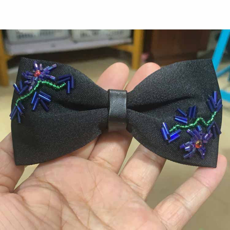 authentic bow tie embroidery bead embroidery male wedding wedding groom male and female bow tie crystal pearl parent-child new products