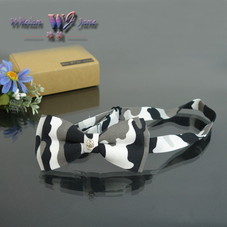 Men's Bow Tie Tie Business Casual Classic Bow Tie Skull Camouflage Bow Tie Authentic Bow Tie Flower