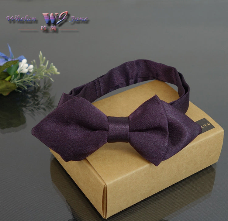 men's and women's bow ties, diamond diamond diamond knots, business casual bow ties, children's dark purple authentic bow ties