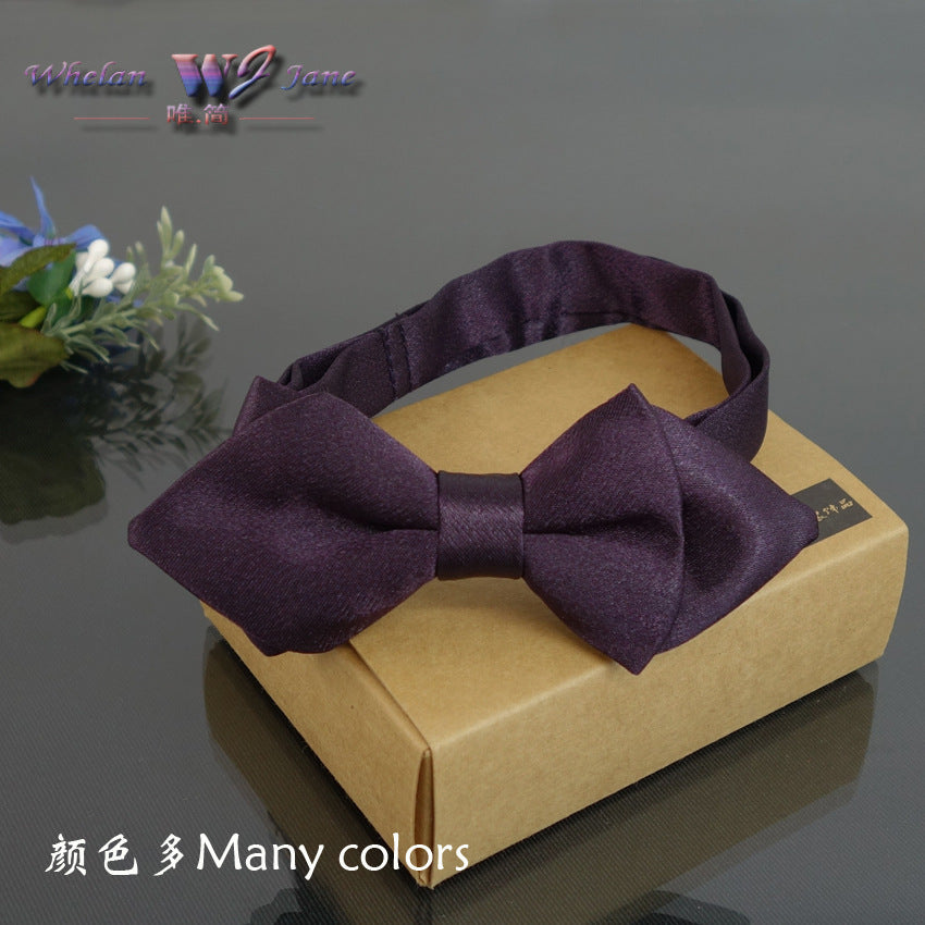 men's and women's bow ties, diamond diamond diamond knots, business casual bow ties, children's dark purple authentic bow ties