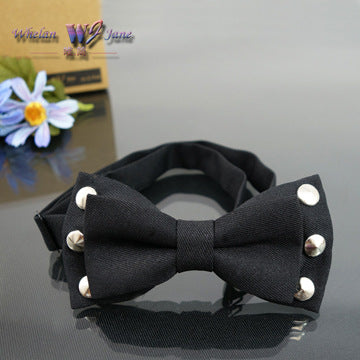 Bow tie for men, business casual, classic black punk bow tie, accessories, bow tie jewelry, metal bow