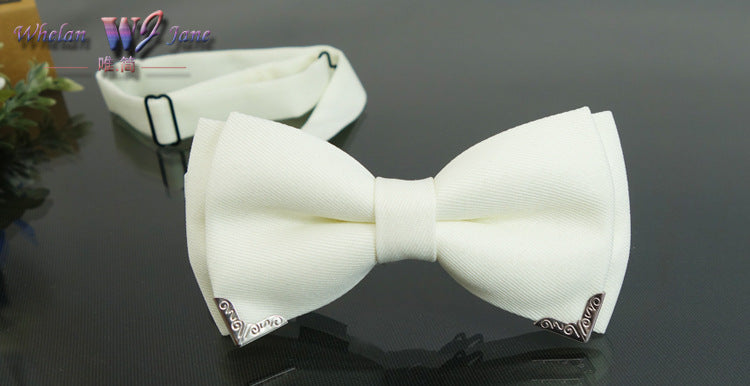 Men's Bow Tie Business Casual Classic Gold Accessories White Authentic Bow Tie Men's and Women's Collar Flowers