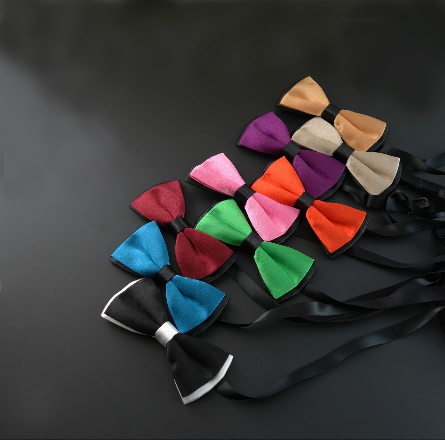 5412 Men's Bow Tie Color Block Bow Tie Children Double Layer Two Color Wedding Groom Clay Pot Kids Candy Bow Tie