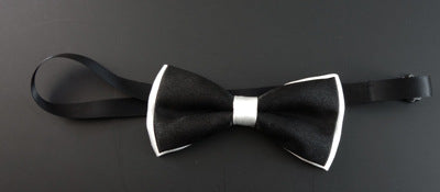 5412 Men's Bow Tie Color Block Bow Tie Children Double Layer Two Color Wedding Groom Clay Pot Kids Candy Bow Tie