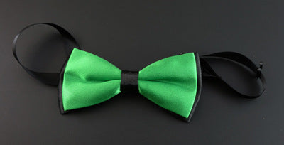 5412 Men's Bow Tie Color Block Bow Tie Children Double Layer Two Color Wedding Groom Clay Pot Kids Candy Bow Tie