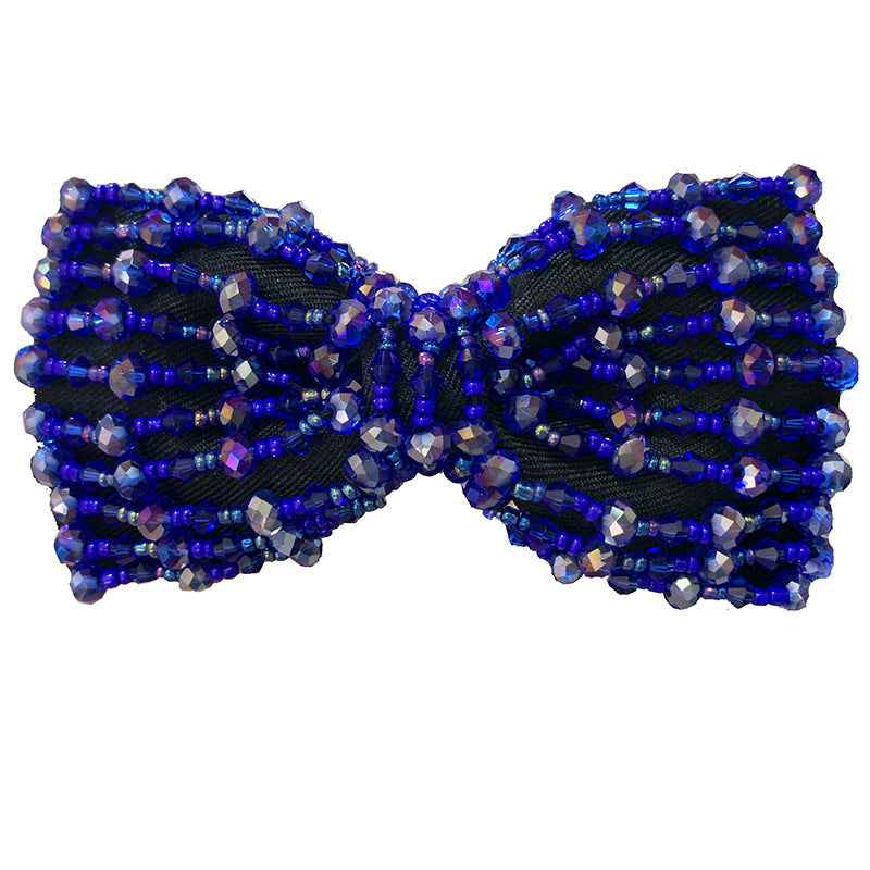 Men's Bow Tie Crystal Embroidery Bead Tube Bow Tie Wedding Banquet Clay Pot Crystal Bow Tie with Box Multicolor