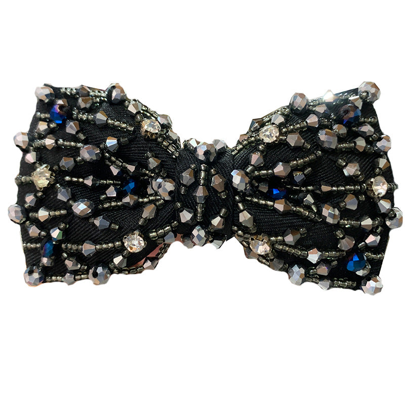 Men's Bow Tie Crystal Embroidery Bead Tube Bow Tie Wedding Banquet Clay Pot Crystal Bow Tie with Box Multicolor