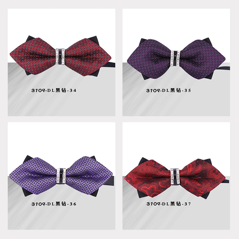 groomsman dress bow tie crystal metal collar flower evening dress wedding man wedding british shirt bow