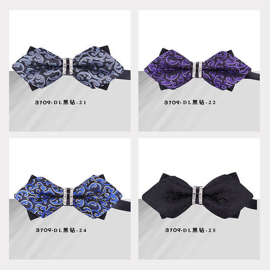 groomsman dress bow tie crystal metal collar flower evening dress wedding man wedding british shirt bow