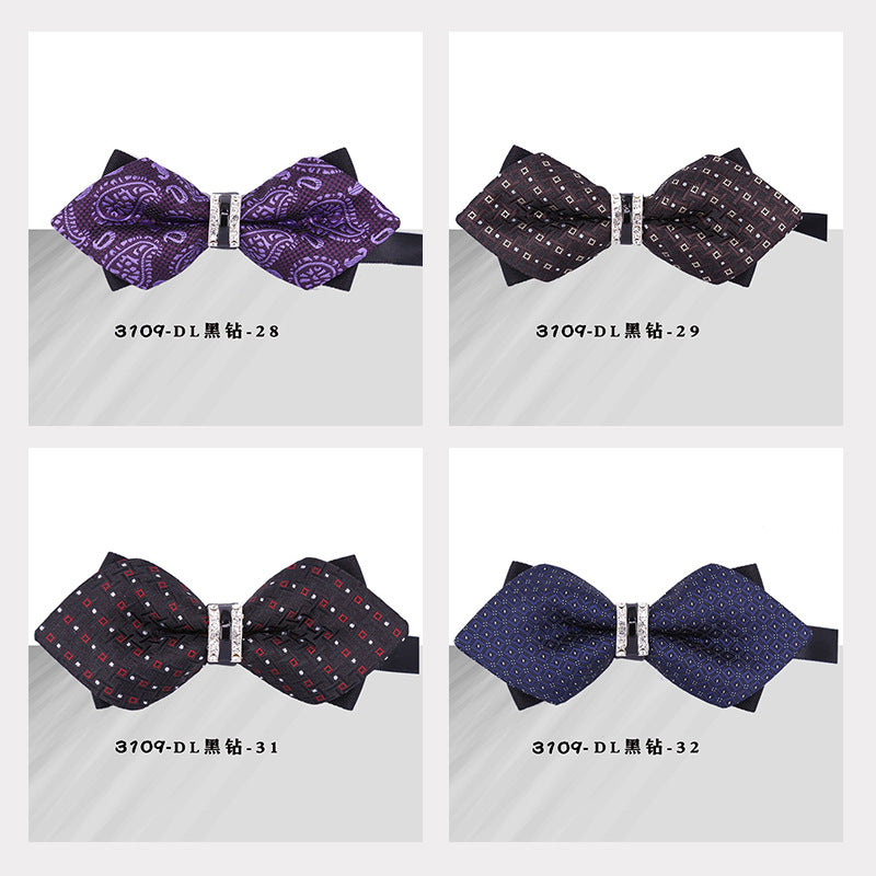 groomsman dress bow tie crystal metal collar flower evening dress wedding man wedding british shirt bow