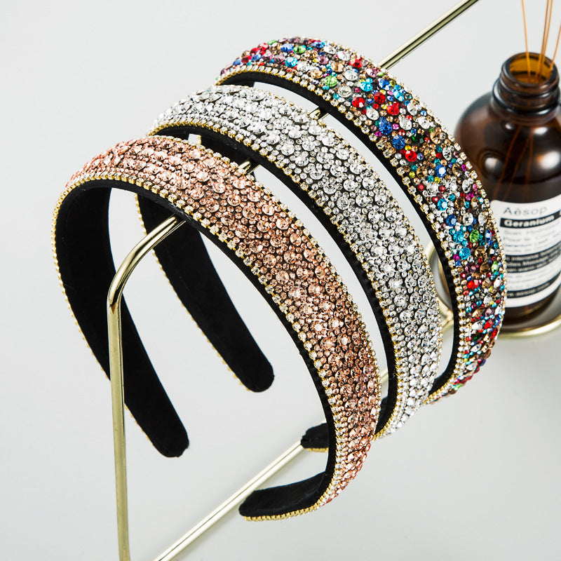 Heming headband, Korean high-quality color, rhinestone, non-slip headband, simple wide-brimmed face wash hair ornament, European and American headwear