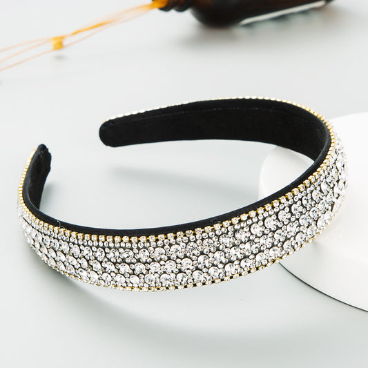 Heming headband, Korean high-quality color, rhinestone, non-slip headband, simple wide-brimmed face wash hair ornament, European and American headwear