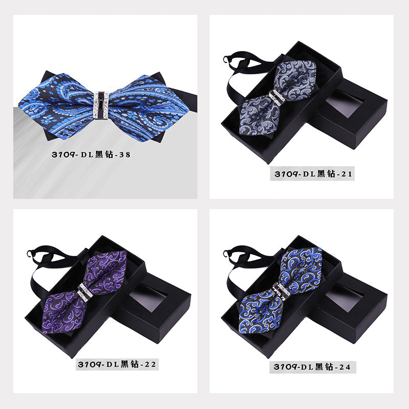 groomsman dress bow tie crystal metal collar flower evening dress wedding man wedding british shirt bow
