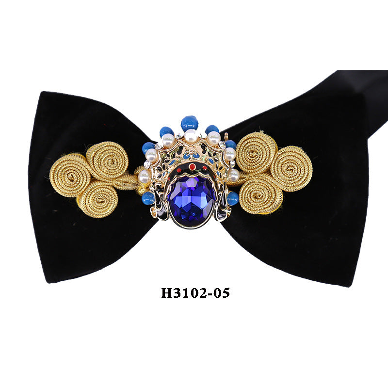 metal, wings, golden chain, goldfish, accessories, men's bow tie, Chinese style face collar flower