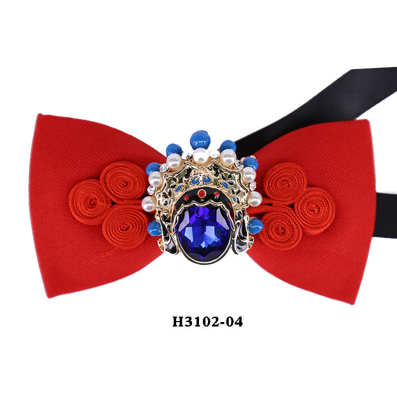 metal, wings, golden chain, goldfish, accessories, men's bow tie, Chinese style face collar flower