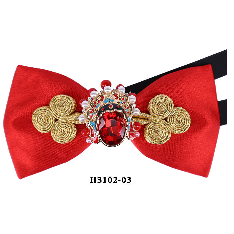 metal, wings, golden chain, goldfish, accessories, men's bow tie, Chinese style face collar flower