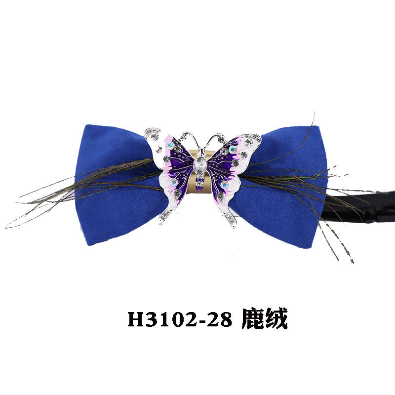 metal, wings, golden chain, goldfish, accessories, men's bow tie, Chinese style face collar flower