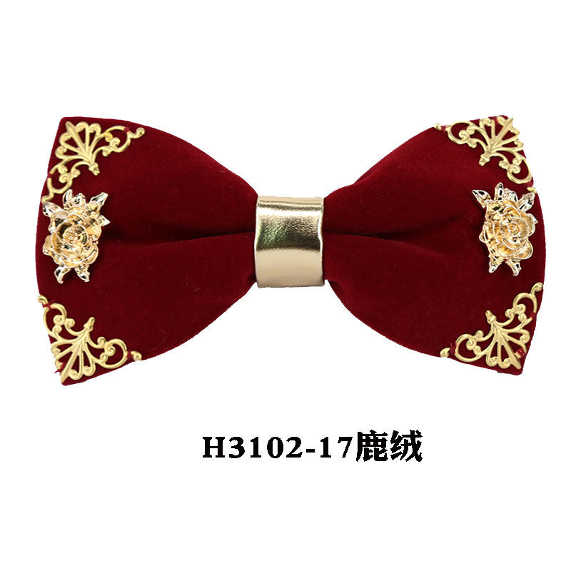 metal, wings, golden chain, goldfish, accessories, men's bow tie, Chinese style face collar flower