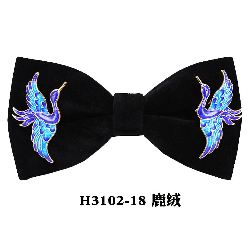 metal, wings, golden chain, goldfish, accessories, men's bow tie, Chinese style face collar flower