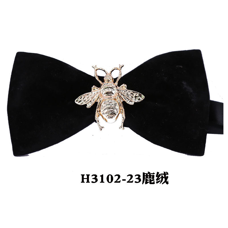 metal, wings, golden chain, goldfish, accessories, men's bow tie, Chinese style face collar flower