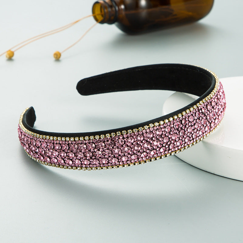 Heming headband, Korean high-quality color, rhinestone, non-slip headband, simple wide-brimmed face wash hair ornament, European and American headwear