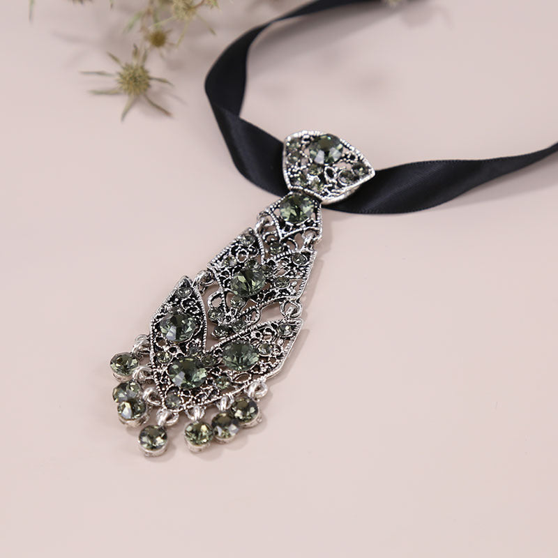 Metal Diamond Small Tie Men's Collar Wedding Dress Collar Flower Children's Gentleman Suit Shiny Crystal Tie