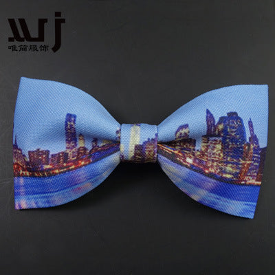 12-6CM Male Print Bow Tie Necklace Corsage Brooch Hair Accessories Headwear Customization