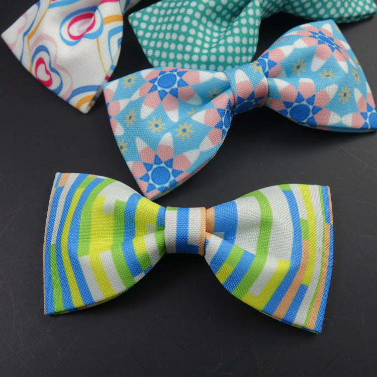 12-6CM Male Print Bow Tie Necklace Corsage Brooch Hair Accessories Headwear Customization