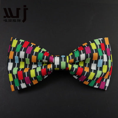 12-6CM Male Print Bow Tie Necklace Corsage Brooch Hair Accessories Headwear Customization