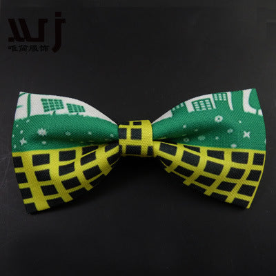 12-6CM Male Print Bow Tie Necklace Corsage Brooch Hair Accessories Headwear Customization