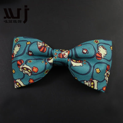 12-6CM Male Print Bow Tie Necklace Corsage Brooch Hair Accessories Headwear Customization