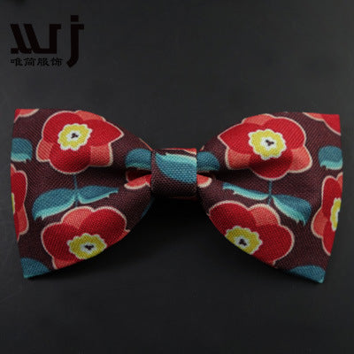 12-6CM Male Print Bow Tie Necklace Corsage Brooch Hair Accessories Headwear Customization