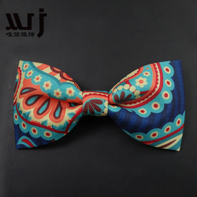 12-6CM Male Print Bow Tie Necklace Corsage Brooch Hair Accessories Headwear Customization