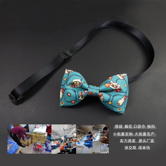 12-6CM Male Print Bow Tie Necklace Corsage Brooch Hair Accessories Headwear Customization