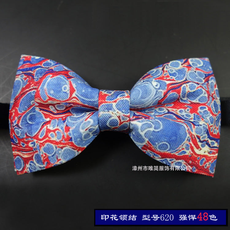 12-6CM Male Print Bow Tie Necklace Corsage Brooch Hair Accessories Headwear Customization