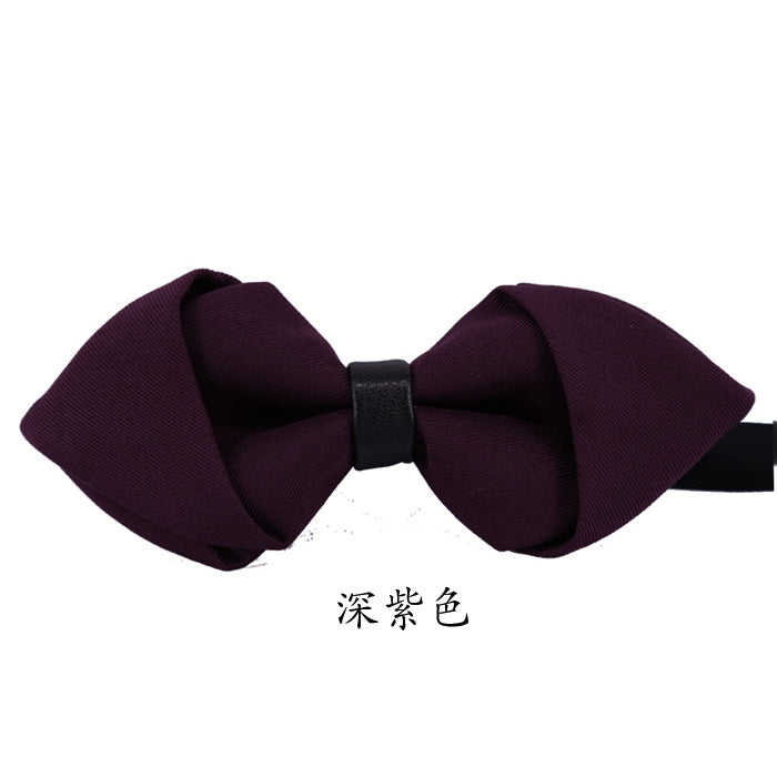 sharp angle bow tie wedding polyester silk bow tie men's solid color men's bow tie children's multi-color spot wholesale