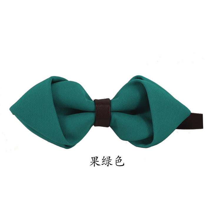 sharp angle bow tie wedding polyester silk bow tie men's solid color men's bow tie children's multi-color spot wholesale