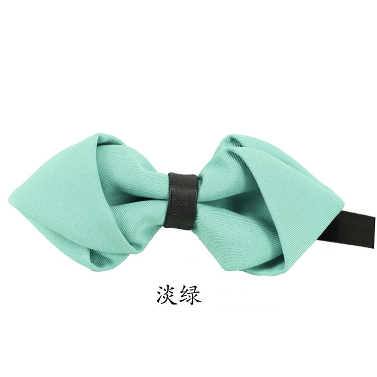 sharp angle bow tie wedding polyester silk bow tie men's solid color men's bow tie children's multi-color spot wholesale