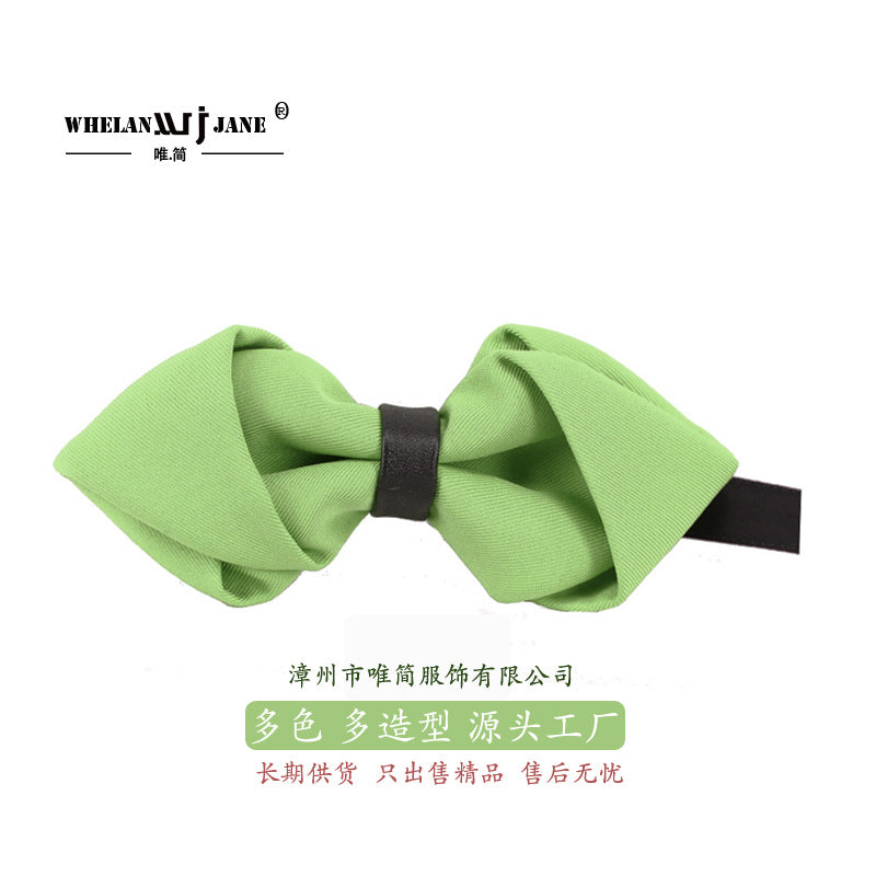 sharp angle bow tie wedding polyester silk bow tie men's solid color men's bow tie children's multi-color spot wholesale