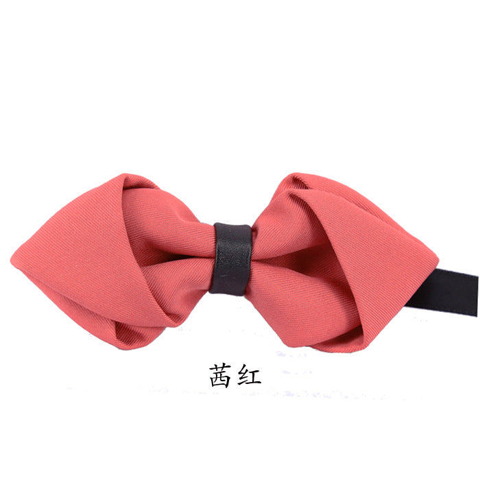 sharp angle bow tie wedding polyester silk bow tie men's solid color men's bow tie children's multi-color spot wholesale