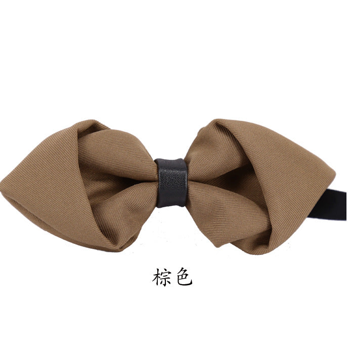 sharp angle bow tie wedding polyester silk bow tie men's solid color men's bow tie children's multi-color spot wholesale